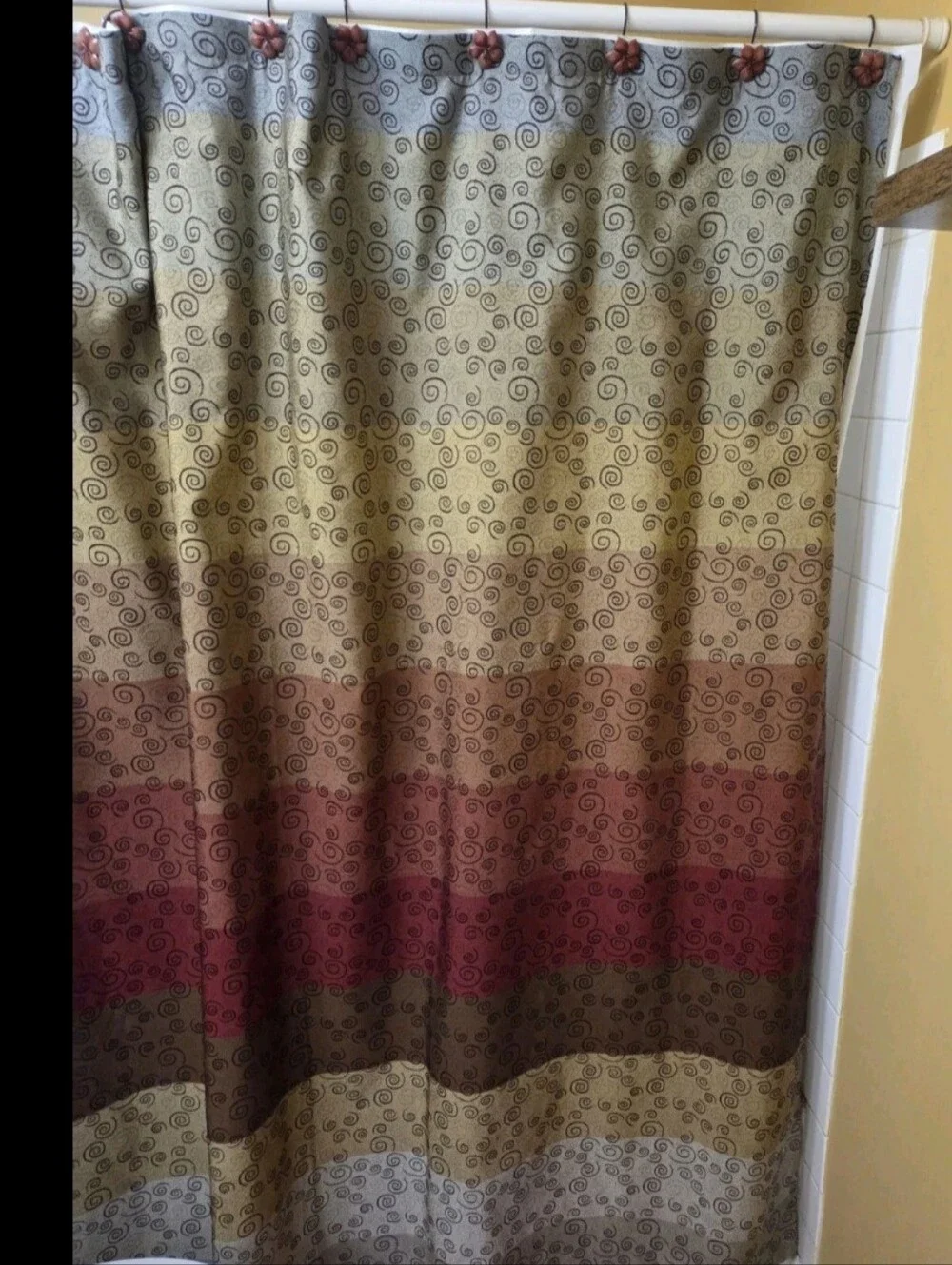Miramar ombre shower curtain in great condition.  Hooks and liner not included.
